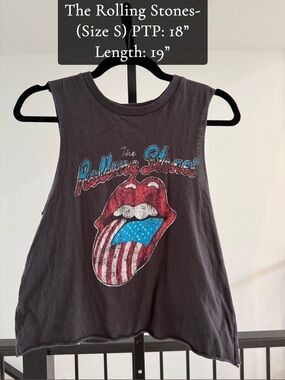 The Rolling Stones Kids Tank Top - Black with Red & Blue Graphic